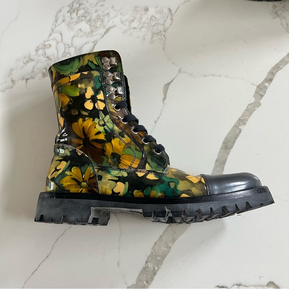 Dolce & Gabbana Floral Combat Boot